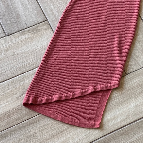 Say What? Ribbed Asymmetrical Tank Dress in Dusty Rose - Picture 2 of 5